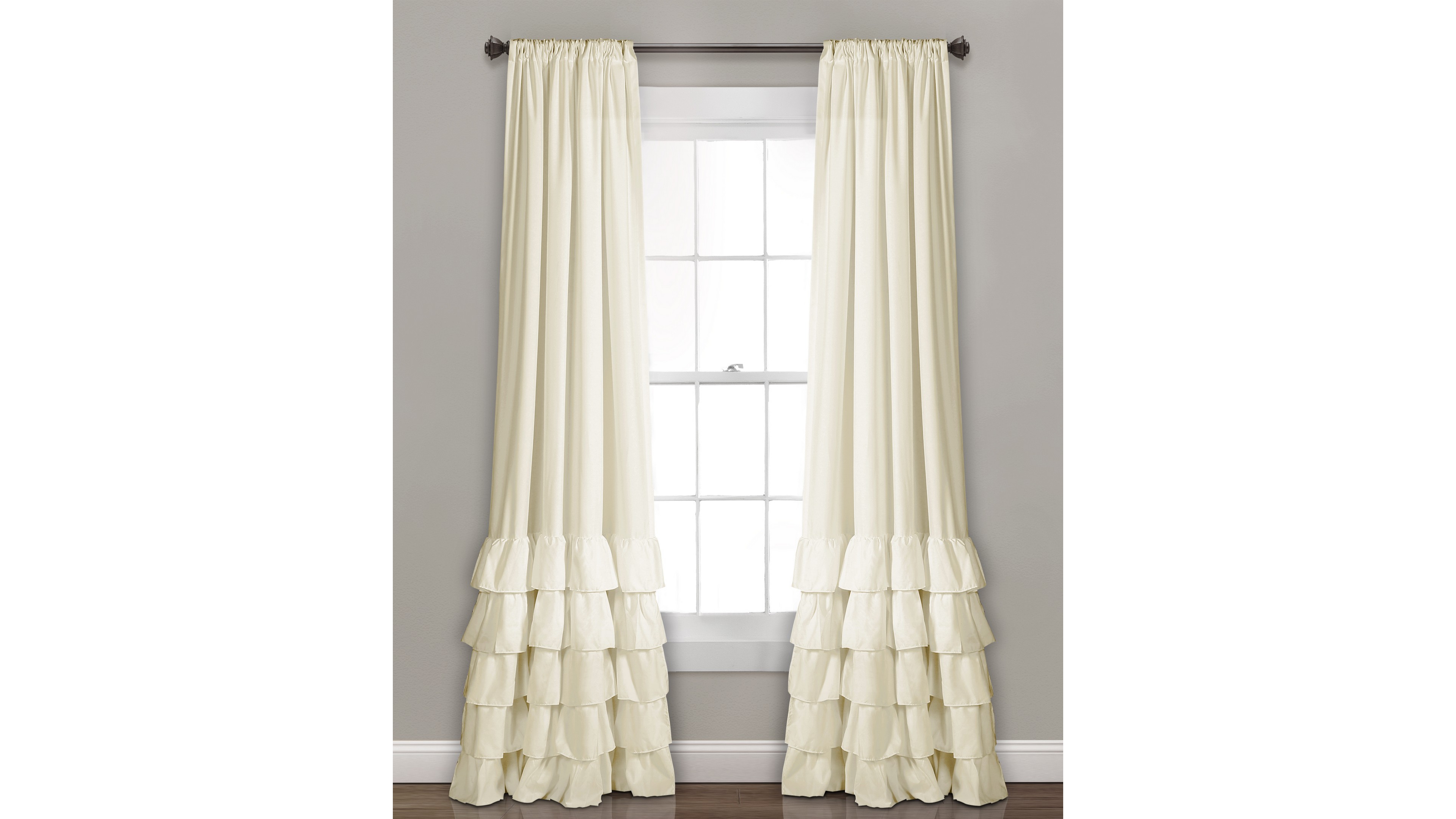 Allison 40" x 84" Ruffle Curtain Set