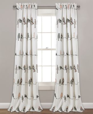 Lush Décor Rowley Birds Room Darkening Window Curtain Panels Set, 95