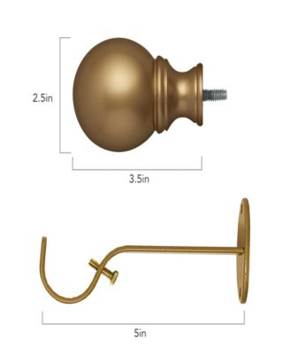 Elrene Home Fashions Cordelia 1" Diameter Adjustable Curtain Rod Set with Globe Ball Finials