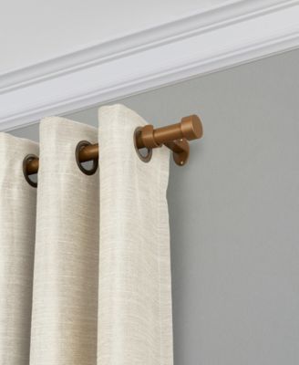 Serena 1" Diameter Adjustable Curtain Rod Set with Contemporary Cap Finials