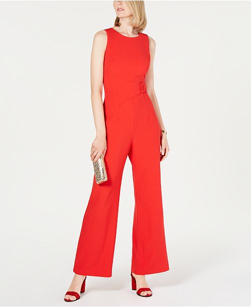 Vince Camuto Womens Wide Leg Jumpsuit Black Size 8 main image 1