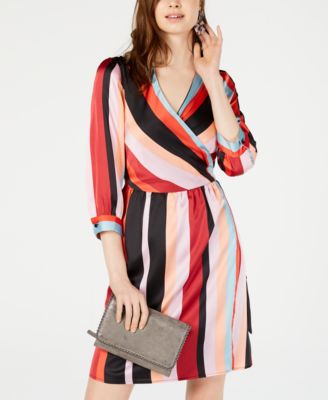 Bar III Striped Wrap Dress, Created for Macy's