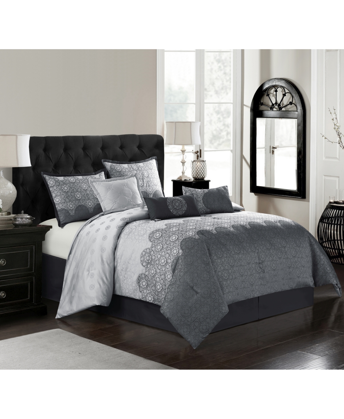 Nanshing Harwick 7-piece Queen Comforter Set Bedding In Grey