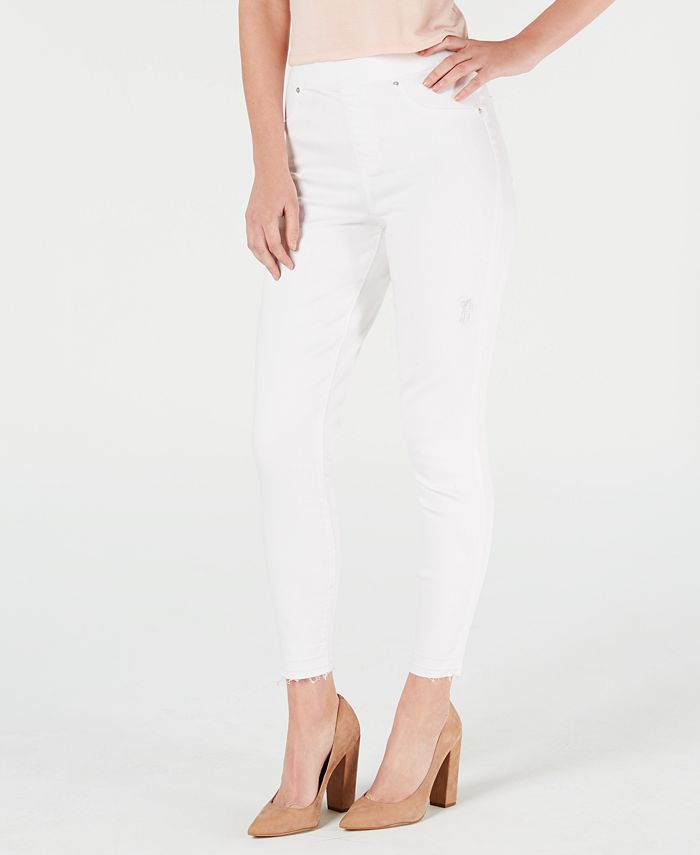 SPANX White Distressed Skinny Jeans - Macy's