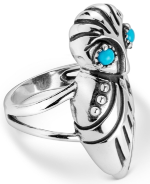 image of American West Turquoise Owl Ring in Sterling Silver