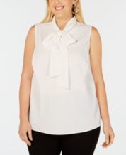 Macys plus size white blouses store