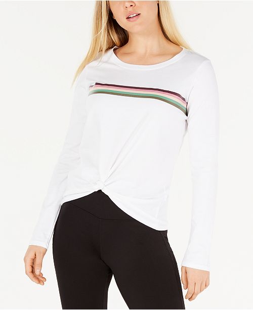 Material Girl Juniors Striped Twist Front Top Created For Macy S