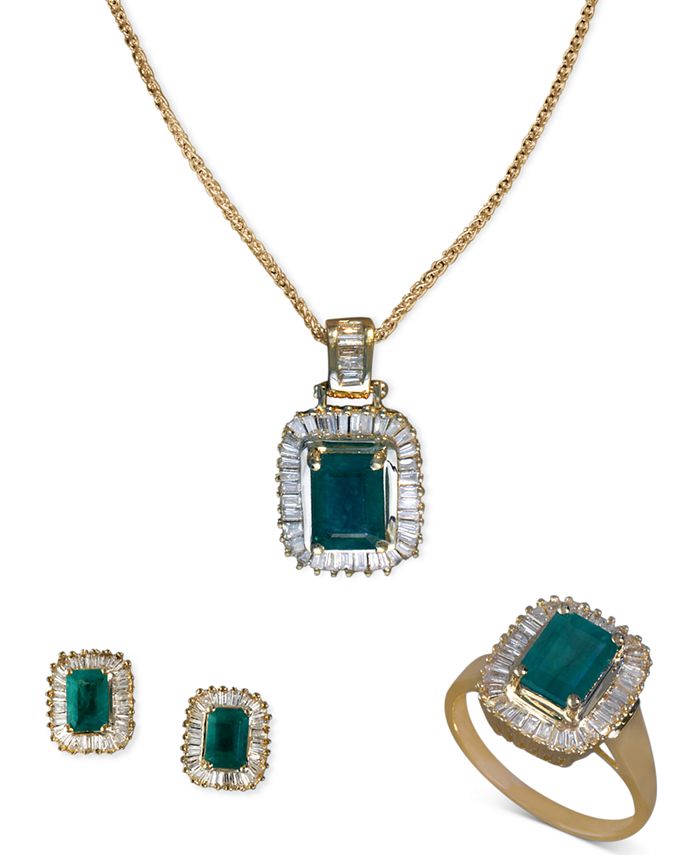 EFFY Collection - Jewelry Emerald and Diamond Jewelry Ensemble in 14k Gold
