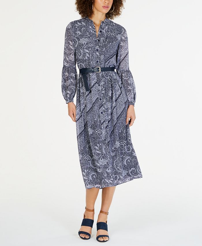 Michael Kors Printed Belted Dress & Reviews - Dresses - Women - Macy's