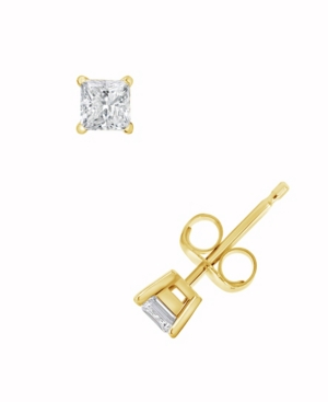 image of Certified Princess Cut Diamond Stud Earrings (1/2 ct. t.w.) in 14k White Gold or Yellow Gold