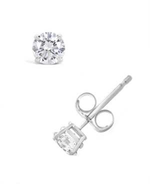 image of Certified Round Diamond Stud Earrings (1/2 ct. t.w.) in 14k White Gold or Yellow Gold