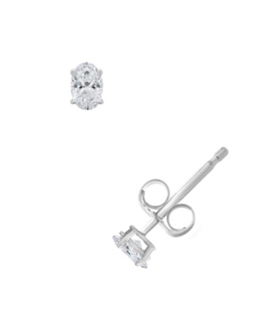 image of Certified Oval Diamond Stud Earrings (1/4 ct. t.w.) in 14k White Gold or Yellow Gold