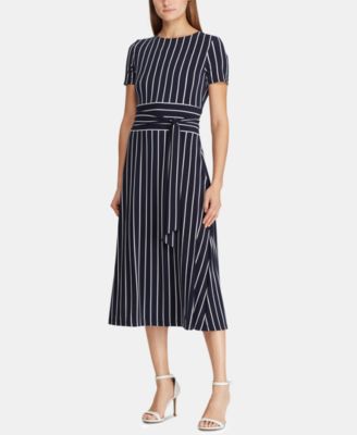 calvin klein illusion trim fit and flare dress