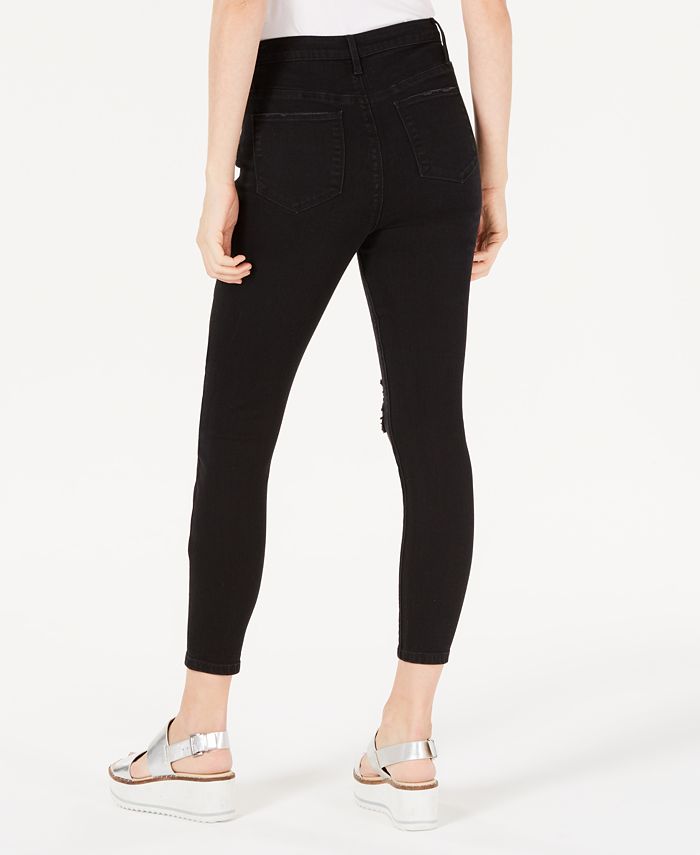 Vanilla Star Juniors' Ripped Black High-Rise Skinny Jeans - Macy's