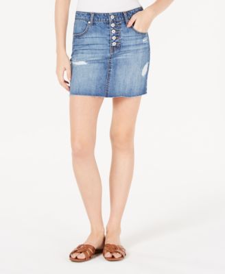 juniors denim mini skirt