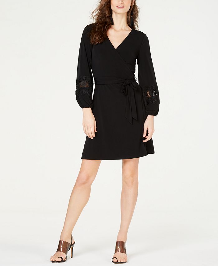 INC International Concepts I.N.C. CrochetSleeve Wrap Dress, Created