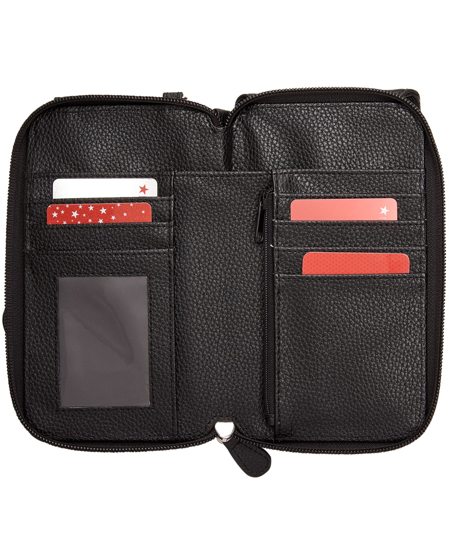 Женский кошелёк Giani Bernini Softy Leather Tech Crossbody Wallet, цвет: Чёрный / Серебряный — фото 2