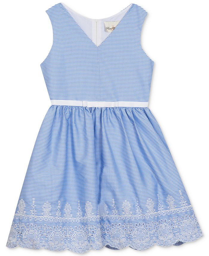 Rare Editions Big Girls Embroidered Gingham Dress, Created for Macy's ...