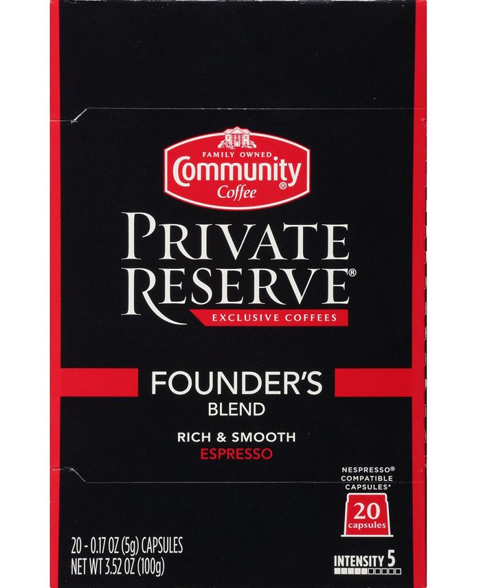 Community Coffee Founder's Blend Espresso Pods, Nespresso OriginalLine