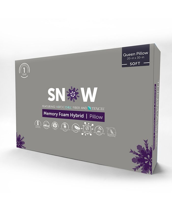 ProtectABed Queen ThermASleep Snow Memory Foam Hybrid Soft Pillow