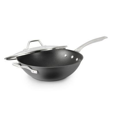 Signature Nonstick 12" Flat-Bottom Wok with Cover