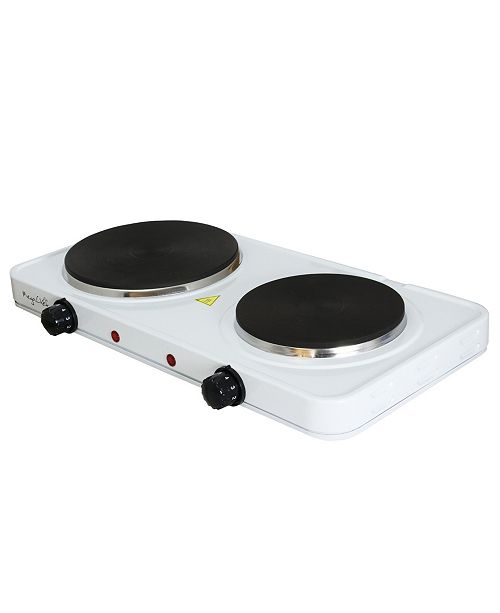 MegaChef Electric Easily Portable Ultra Lightweight Dual Burner Cooktop