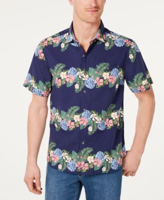 Tommy Bahama - Men's Lei Low Classic Fit  Textured Floral Stripe Camp Shirt