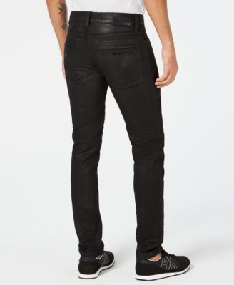 A|X Armani Exchange Armani Exchange Mens Coated Slim-Fit Moto Jeans