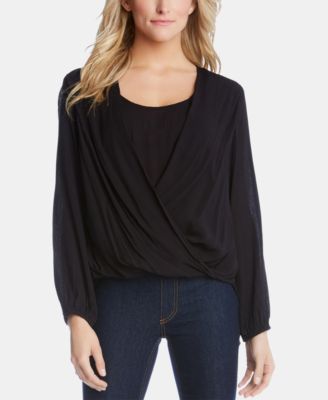 Karen Kane - Layered-Look Draped-Front Top