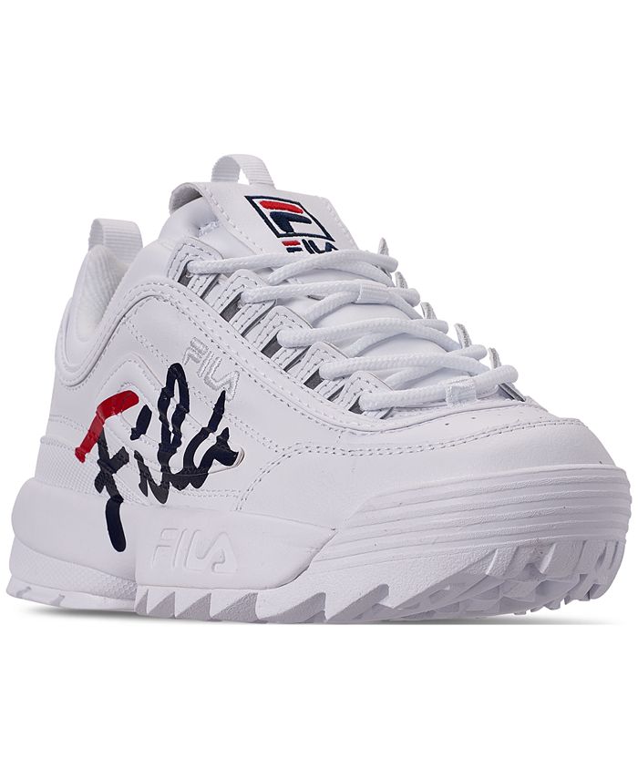Fila Women's Disruptor II Premium Script Casual Athletic Sneakers from ...
