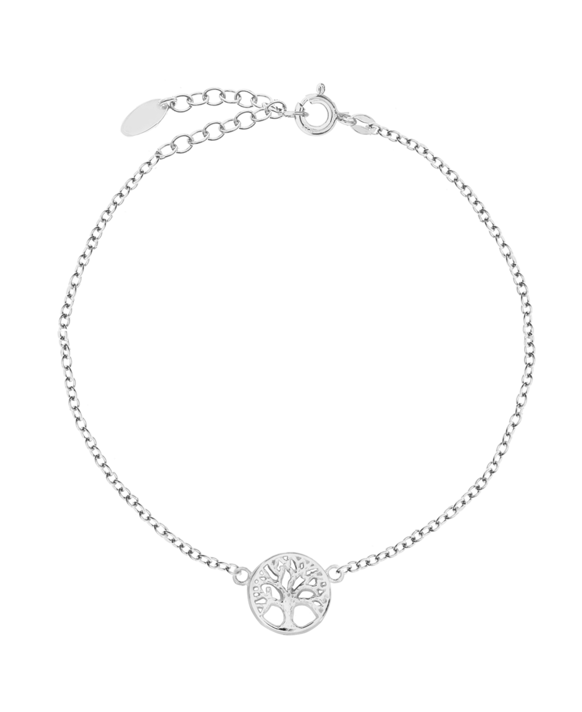 Bodifine Sterling Silver Family Tree Anklet - Silver