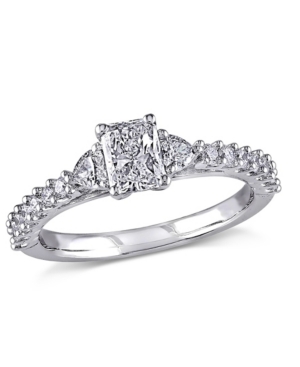 image of Certified Diamond (7/8 ct. t.w.) Radiant-Shape Engagement Ring in 14k White Gold