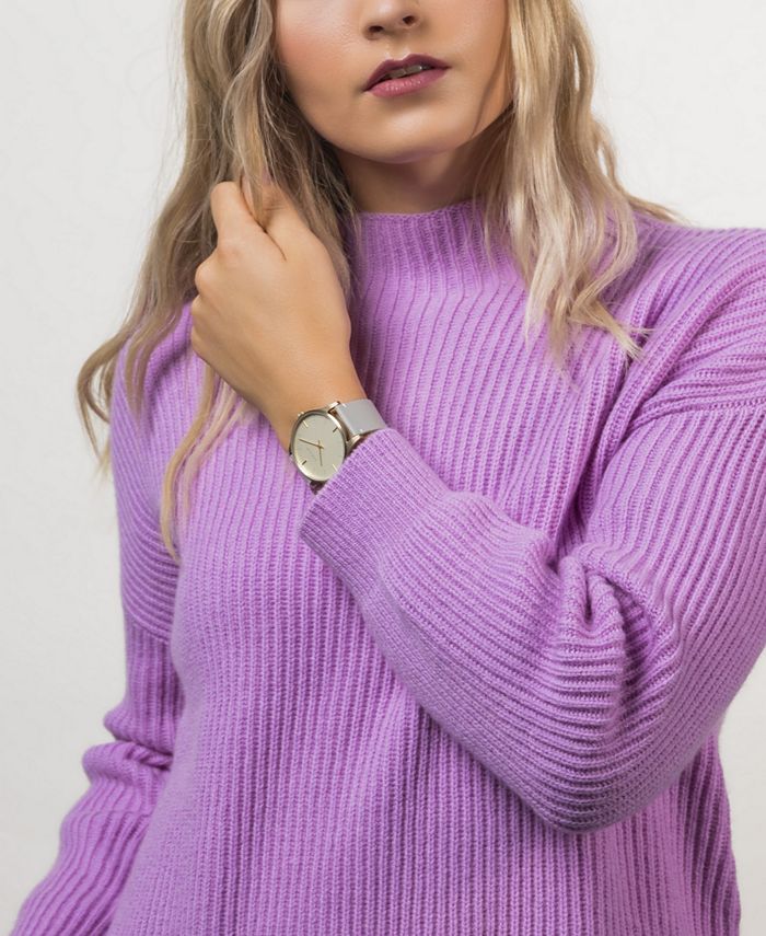 Jigsaw Ladies Watch, Gold Stainless Steel Case, Champaign Dial, Grey