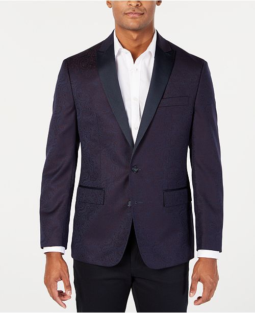 Ryan Seacrest Distinction Men S Modern Fit Burgundy Paisley