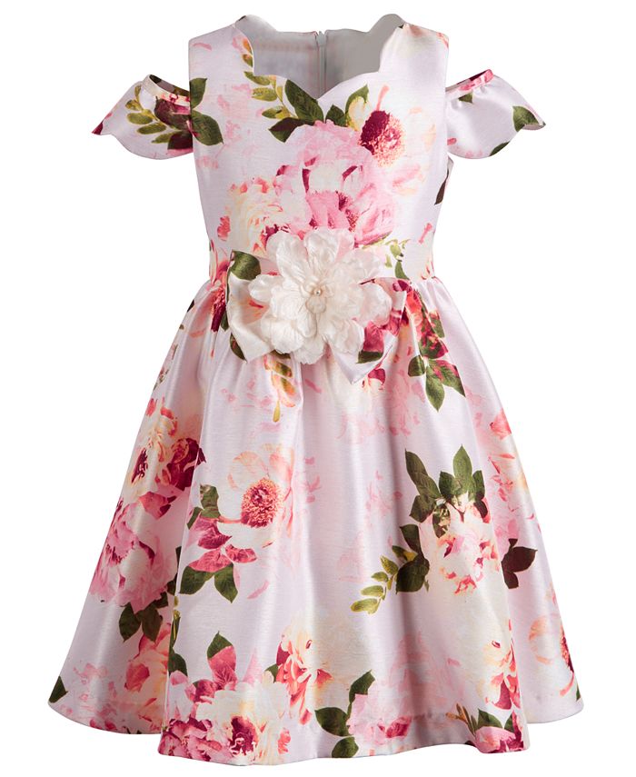 Bonnie Jean Toddler Girls Floral Shantung Dress - Macy's