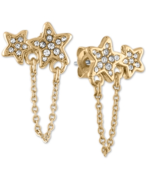 image of Rachel Rachel Roy Gold-Tone Pave Double Star & Chain Stud Earrings
