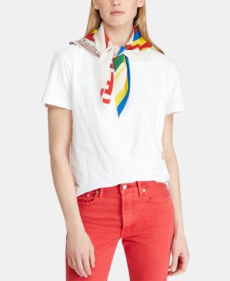 Polo Ralph Lauren Scarf T-Shirt & Reviews - Tops - Women - Macy's