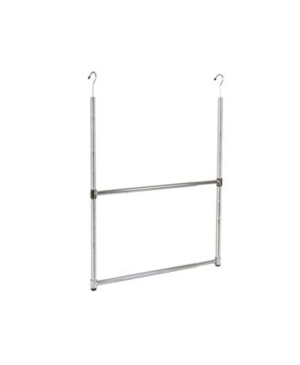 2-Tier Portable Adjustable Closet Hanger Rod, Chrome