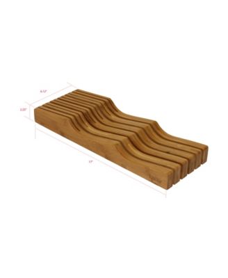 In-Drawer Bamboo Knife Organizer