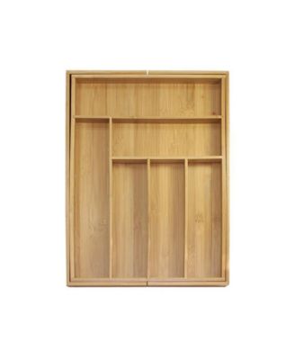 5-Piece Bamboo Expandable Drawer Utensil Organizer Set