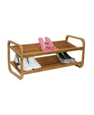  2 Tier Bamboo Shoe Rack, Rounded