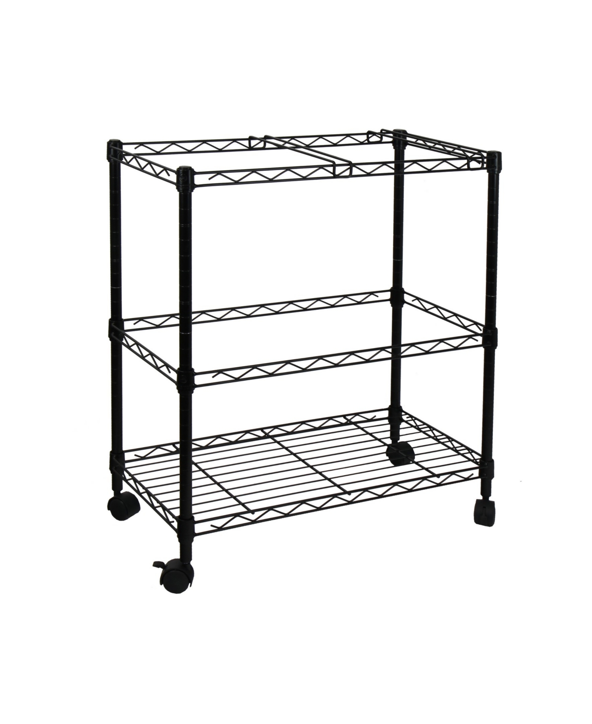 Oceanstar Portable 2-Tier Metal Rolling File Cart - Black