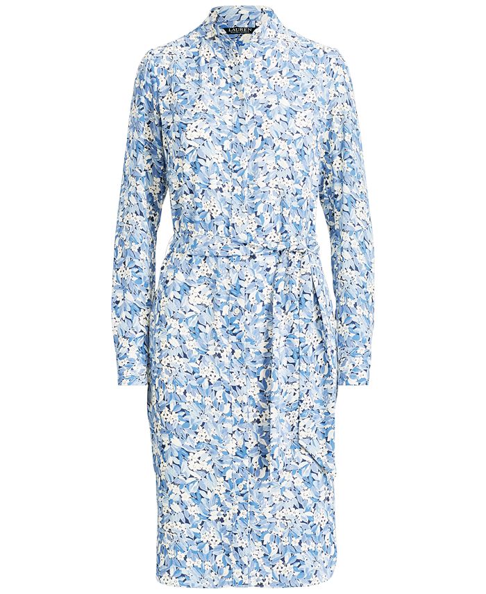 lauren ralph lauren botanical print georgette gown