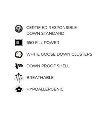 100% Certified RDS White Goose Down Soft Density 2-Pack Pillows, Standard/Queen