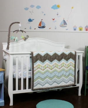 3 Stories Trading Nurture Cocoa Chevron 3 Piece Bedding Set