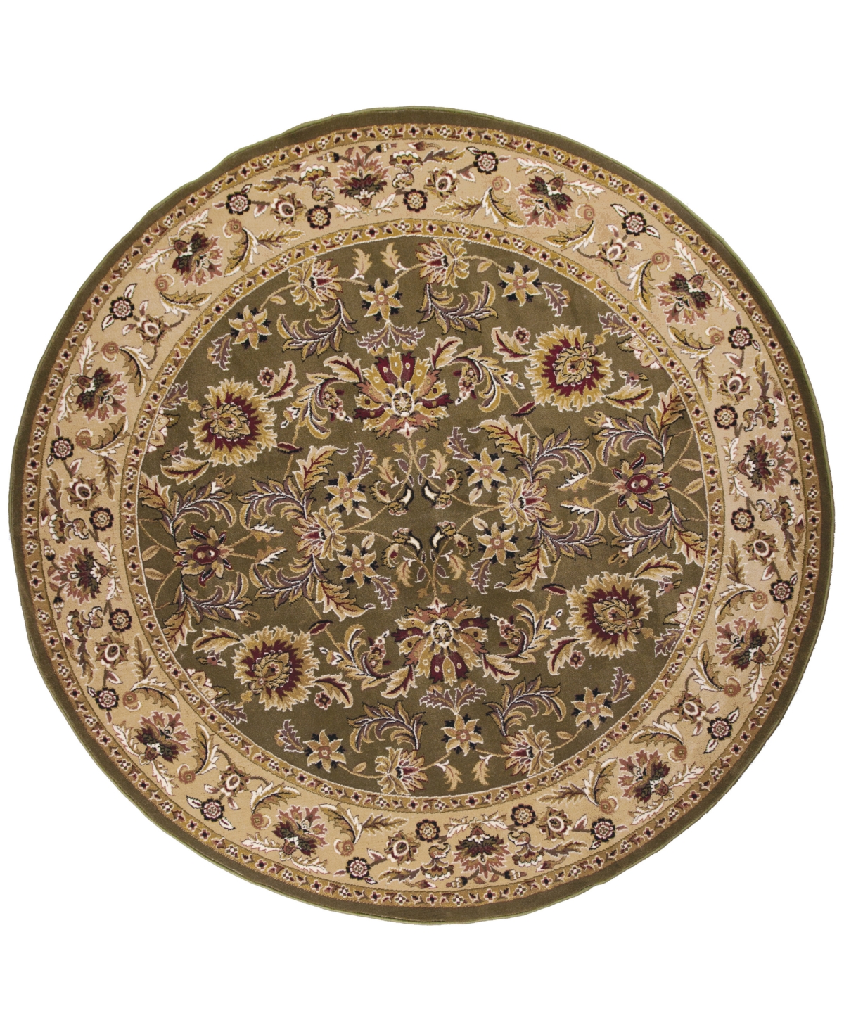 Kas Cambridge Kashan 7'7in Round Area Rug - Green/Taupe