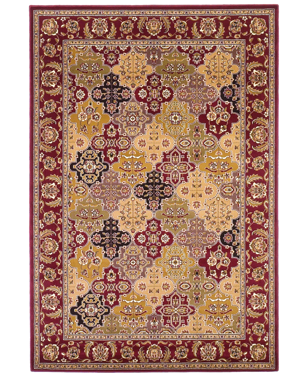 Kas Cambridge Panel 7325 Red 7'7in Octagon Area Rug - Red