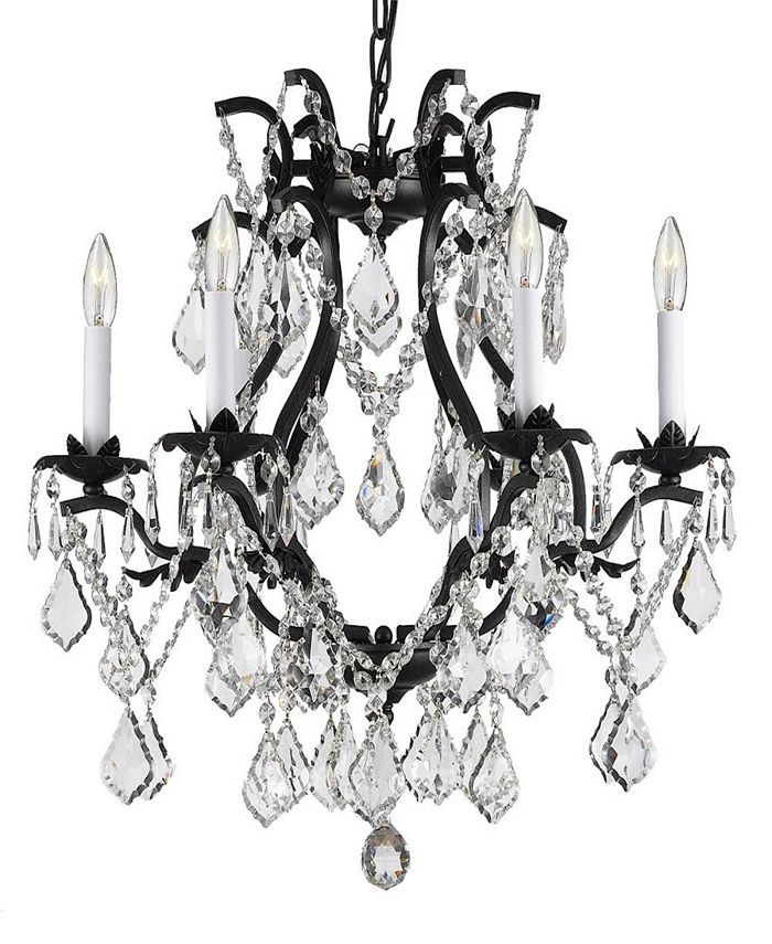 Wrought Iron And Crystal Chandelier, Versailles Wrought Iron And Crystal Chandeliers
