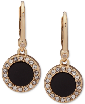 image of Dkny Pave & Stone Small Drop Earrings, Created for Macy-s