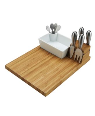 Buxton Bamboo Cheese Board Set with 4 Tools